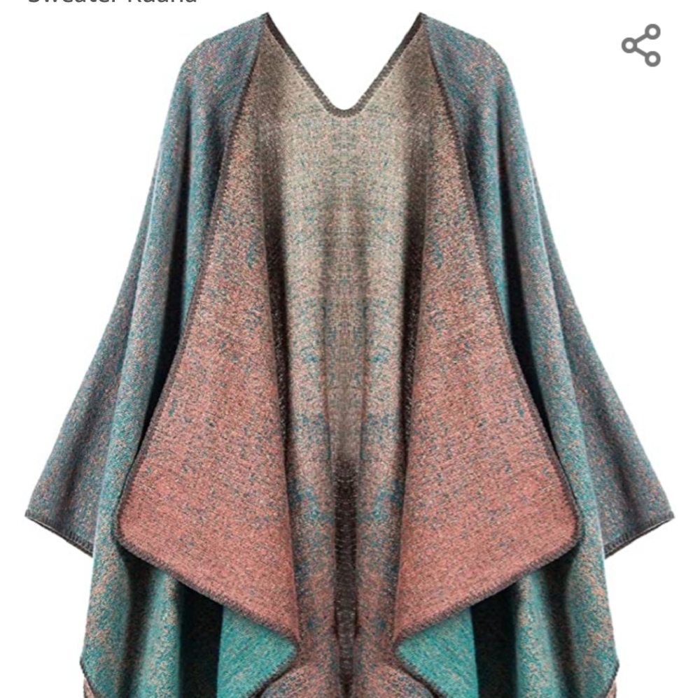 Kollie More Wrap Shawl Ombre Turquoise - Picture 4 of 14